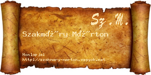 Szakmáry Márton névjegykártya