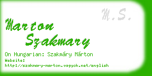 marton szakmary business card