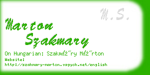 marton szakmary business card